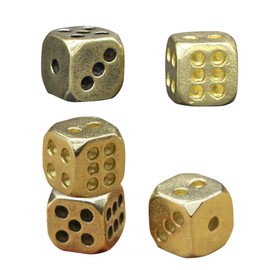Toyvian 5 x Pure Copper Dice Table Games Dice RPG Dice Made of Metal Copper Dice Unique 6-Sided Dice Antique Dice Duck D6 Pure Copper 6D Brass Antique