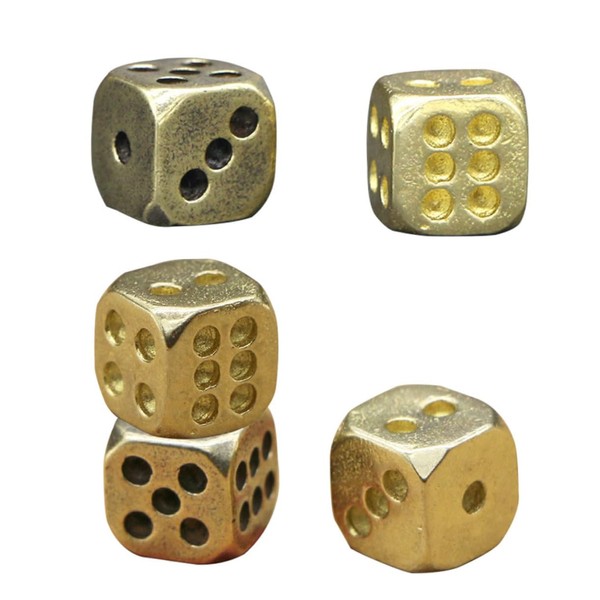 Toyvian 5 x Pure Copper Dice Table Games Dice RPG