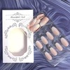 Coffin Press on Nails Medium Length Fake Nails Bling White