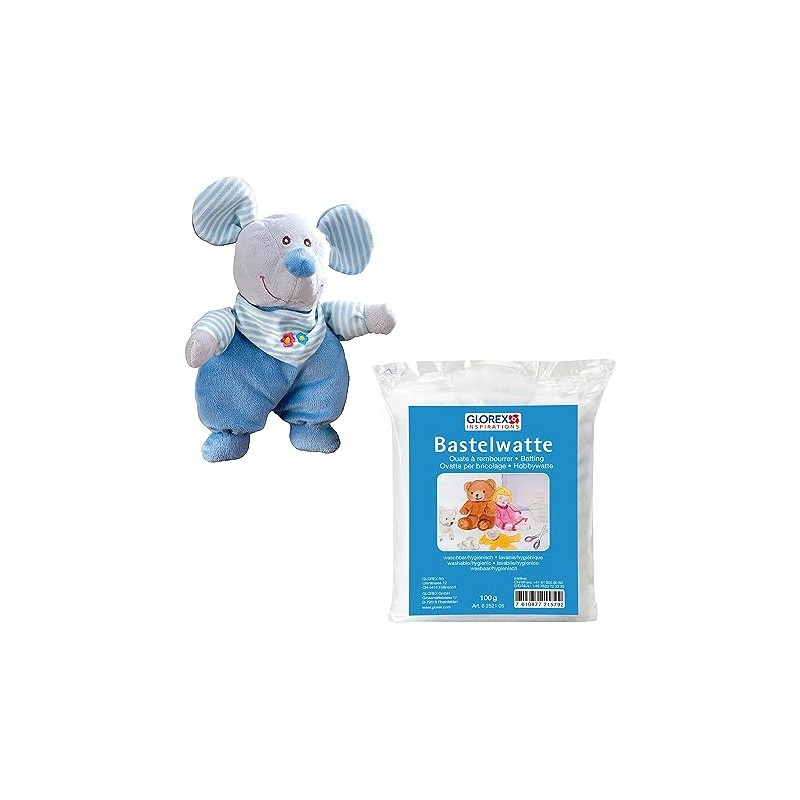 Glorex 04633-1K – Complete Set Stuffing Toy Mouse Minky Approx.