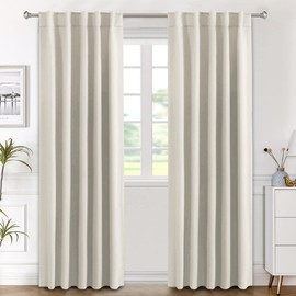H.VERSAILTEX Light Reducing Curtains Thermal Insulated Window Treatment Panels Room Darkening Privacy Assured Drapes for Living Room Back Tab/Rod Pocket Bedroom Drapes 2 Panels, Ivory - 42 x 84 Inch