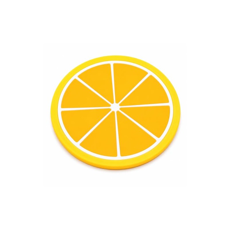 Round Silicone Coaster with an Orange-Themed Design (3.15 × 3.15