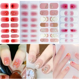 Turkalla Nail Stickers for Hands, 4 Pieces, 3D Nail Stickers, Hand Nails, Gel Nail Stickers, Just Stick, Nail Design, Nail Art, Nail Wrap, Nail Jewelry, Popular, Cute, For Women, Beginners (B6)