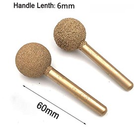 Brazed Diamond Drill Bit POWERTOOL Diamond Grinding Bit Rotary Burr Carving Peeling Edge Router Tool with 6mm Shank for Marble Granite (20mm, 46#)