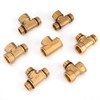 Brass T-piece, 2 pieces 1/2 inch female x female thread