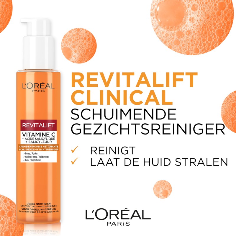 L'Oréal Paris Revitalift Clinical Schäumende Reinigungscreme mit Vitamin C* und