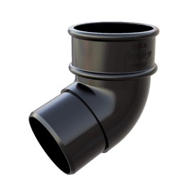 Black Round Downpipe 112.5 Degree Offset Bend, Freeflow Rain Water Systems