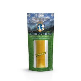QT Dog Turmeric Flavored Churpi Chews - All Natural Himalayan Yak Cheese, Limited Ingredients, Protein-Packed, Long-Lasting, Gluten-Free, Odor-Free Dental Chews (2 Oz)