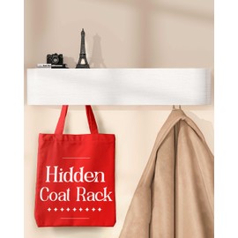 OLEEK Wall Mounted Coat Rack with Shelf - Wall entryway Shelf with Hooks - entryway Hooks - Modern Coat Rack - Wooden Mount for Home Decor - Jacket Hanger