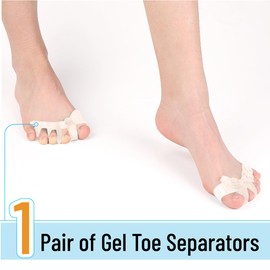 DR. JK- ToePal Gel Toe Separator, Narrow, 1 Pair, Toe Spacers, Toe Straightener, Hammer Toe Straightener, Toe Spreader, Mother's Day Gift, blush colored toe separator