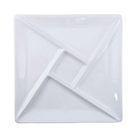 Swissmar F77103 Raclette/Fondue Porcelain Plate, Round, Porcelain, 25.4 cm x 25.4 cm, Plate for Serving Cheese/Chocolate Fondue/Raclette Dishes Gift Set