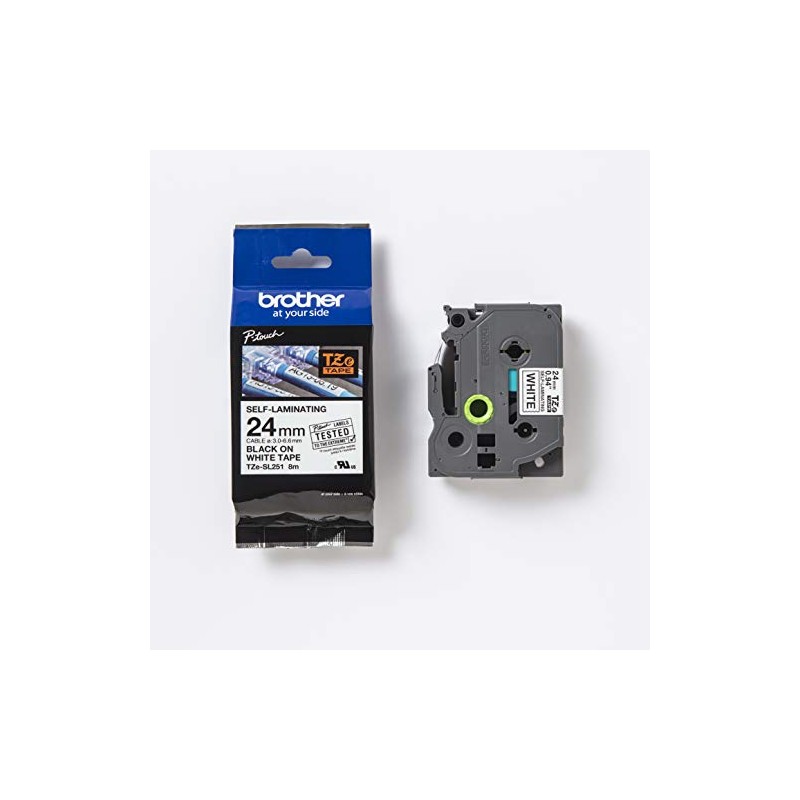 Brother Genuine Brother TZe-SL251 Self Laminating Tape Black on White