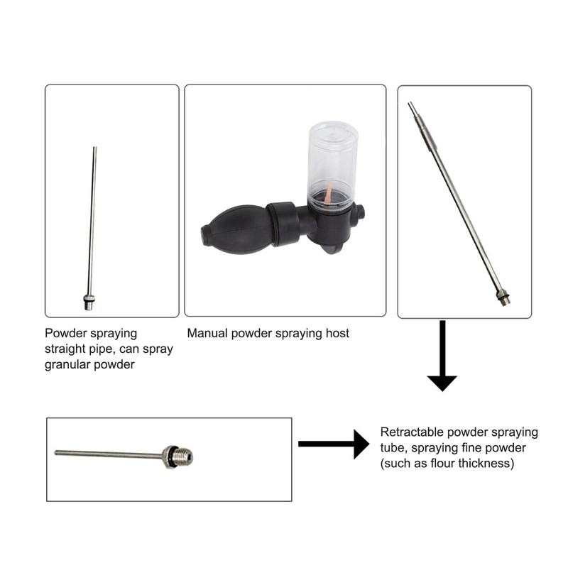 Pest Control Bulb Duster with 3 Stainless Steel Nozzles Termite