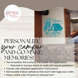 Making Memories Campsite Camper RV Decals -Vinyl Camper Decals - Indoor Decals for RV Trailers - RV Camper Decals Sayings for Wall Décor - Die-Cut Vinyl Graphics for RV, Choose Size, Color