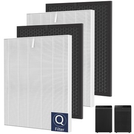2 Sets 5510 5520 5530 Replacement Filter Q Compatible with Winix 5510, 5520 5530 PlasmaWave Air Purifiers, 2 High‑Efficiency Main Filter + 2 Activated Carbon Filter