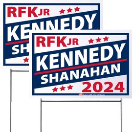 RFK 24 Yard Signs Robert F Kennedy Jr for President Sign with Stakes (12" x 18") Two Signs