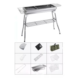 cestbella Asador De Carbón Acero Inoxidable De Almacenamiento Plegable