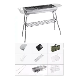 cestbella Asador De Carbón Acero Inoxidable De Almacenamiento Plegable