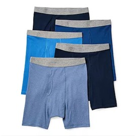 Stafford 4 Pack Boxer Briefs 100% Cotton (Large, Blues)
