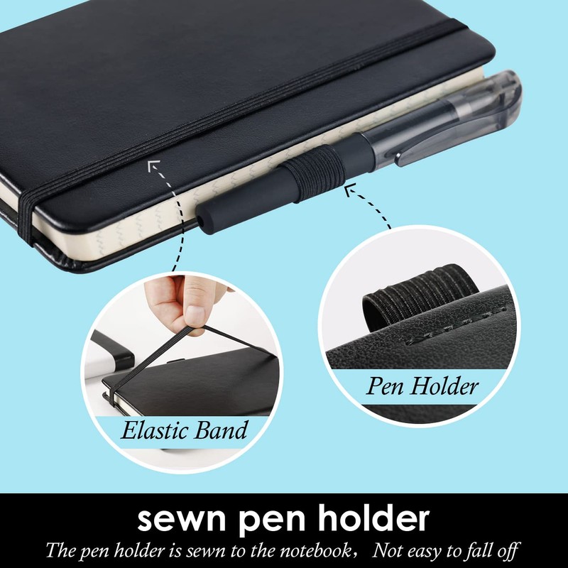 NIRMIRO (3 Pack) Pocket Notebook Journal, Hardcover Small Mini Notebooks