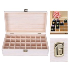 Aromatherapie Box, ätherischen Ölen Kiste, Organizer aus Holz für 32 Flaschen ätherische Öle Parfümlagerung, Öl Aufbewahrung Tasche für Kleine Zubehör, ätherische öle aufbewahrung