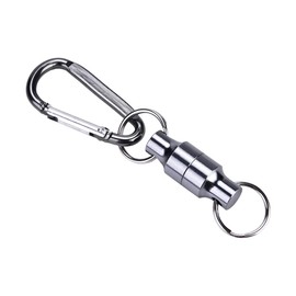 Fishlor Fishing Magnetic Carabiner, Magnetic Buckle Fly Fishing Magnetic Net Release Clip Hanging Holder Lanyard Clip (Silver Single)