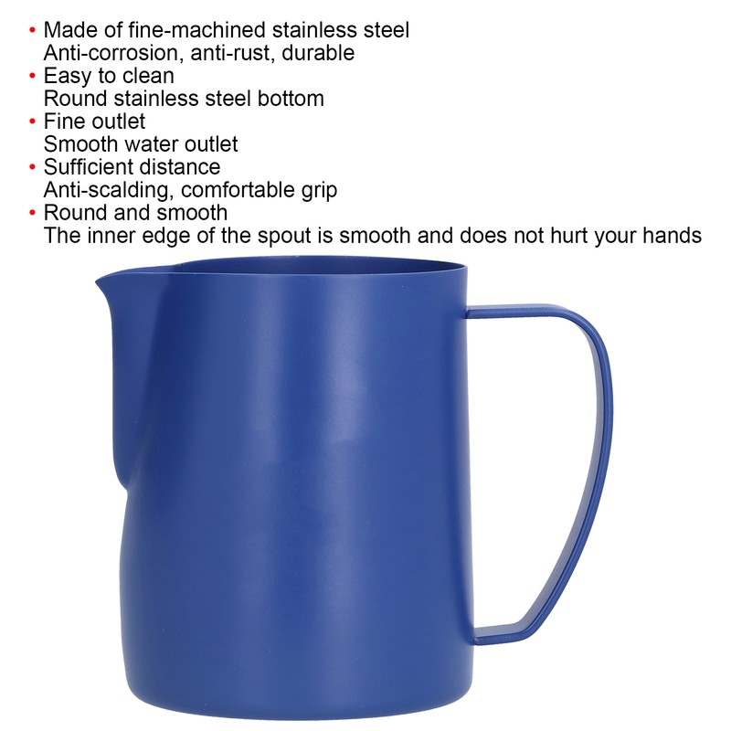 Stainless Steel Coffee Pitcher Milk Latte Frothing Cup with NonDrip