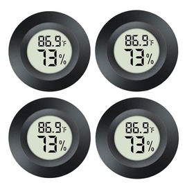 JEDEW 4 Pack Hygrometer Thermometer Digital Humidity Meter Indoor/Outdoor Humidity Monitor Reptile Thermo-Hygrometer for Greenhouse Humidors Terrarium Jars, Fahrenheit (℉) /Celsius(℃) (4)