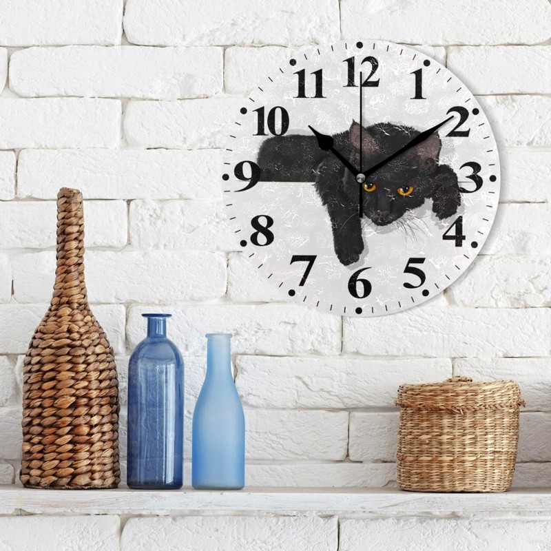 susiyo Round Wall Clock Battery Operated Decor Clocks for Living