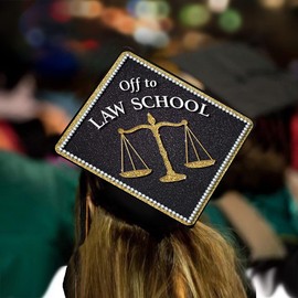 Off to Law School Grad Cap Topper, Future Lawyer Graduation Cap Decor, Graduation Cap Decorations by Tassel Toppers