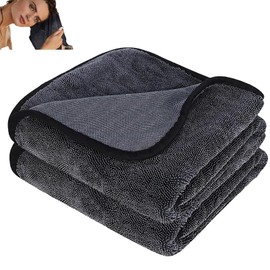 KPSRFG 2Pcs Super Absorbent Bathroom Drying & Cleaning Cloths, Microfibre Magic Wipe Cloths, Ultra Soft Lint-Free Multipurpose Polishing Cloth for Shower Glass, Kitchen, Windows (40cm X 40cm)