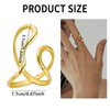 Mrltau Gold Waterproof Asymmetric Ring, Thick Chunky Women's Gold Ring