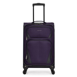 U.S. Traveler Aviron Bay Expandable Softside Luggage with Spinner Wheels, Purple, Carry-on 22-Inch