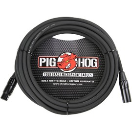 Pig Hog PHM15 Cable de micrófono XLR de alto rendimiento, 8 mm, 15 pies, negro