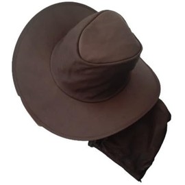 AIMBEAR Sombrero Plegable de Piel (MX/US, Alfa, Talla única, Piel Cafe Cerrado)