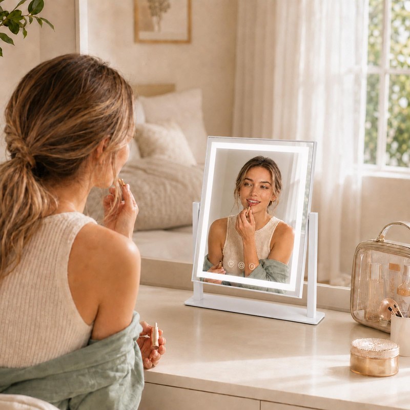 Makeup Mirror with lights, Dimmable Vanity Mirror with 3 Color