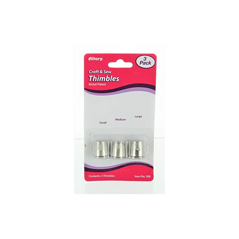 Allary Craft & Sew ASSORTED THIMBLES Pack Small, Medium &