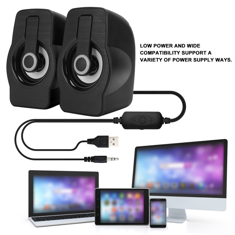 FT-185 Mini USB LED Speaker Portable Loudspeaker Music Player for