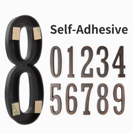 HASWARE 4 Inch Self Adhesive House Number, Modern and Easy to Install without Tools, Ideal for Outside Street Mailbox Office Hotel Room Apartments Home