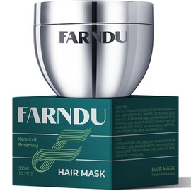FARNDU Keratin & Rosemary Hair Mask,FARNDU Collagen Hair Mask,Deep Repair Damage Root,Suitable For All Hair Types,300ml Mask for Dry Damaged Hair,Natural Deep Conditioner,Hydrating Masque Haircare Moisture Moisturizing - Specification: 1 pcs*300ml-Kerati