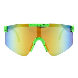 PASTL Kids Boys & Girls Sunglasses Oversized Sports Green, Orange Mirror Lens UV400