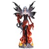 Pacific Giftware Black Lady Fire Fairy with Black Dragon Resin
