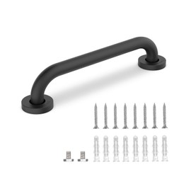 Shower Grab Bar, 30 cm 304 Stainless Steel Bathroom Grab Bar, Shower Handle Bath Handle, Safety Bars for Kitchen Bedroom Bathtub, Shower and Steps, Senior, Elderly, Handicap, Black