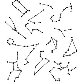 'Zodiac Star Pattern' Rubber Stamp - Unmounted Design for Crafting & Scrapbooking, A8 (RS00026829)