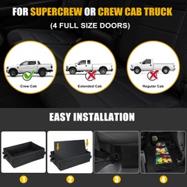 Lukeline Under Seat Storage Truck Tool Box Organizer for Truck Seat Storage Ford F150 F250 F350, 3 Compartment Collapsible Portable Truck UnderSeat Storage Organizer Box