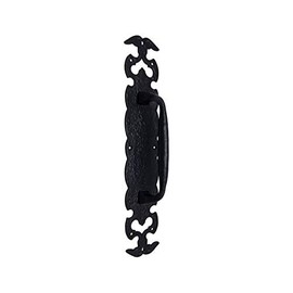 Adonai Hardware "Lydda" Antique Iron Door Pull with Plate (1, Black Powder Coated)