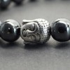 Zen ethnischen Thurcolas Armband mit Hämatitperlen und tibetischen versilbert Buddha