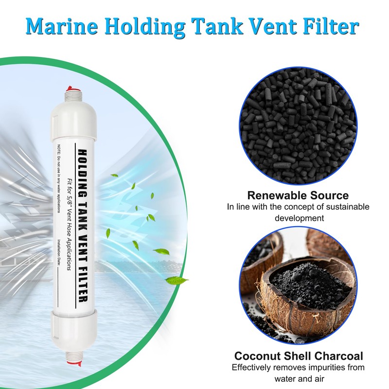 Marine Holding Tank Vent Filter, 5/8" Holding Tank Vent Filter,