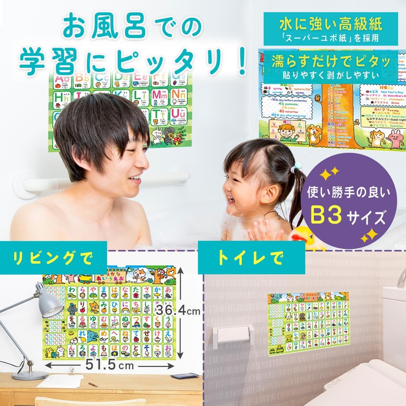 Dr. Routine's Learning Cram School Bath Poster Hiragana Katakana Aiueo