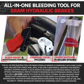 BleedZone Brake Bleed Kit for SRAM Brakes Series Bleeding Edge Tools - SRAM Hydraulic Bike Brake Bleed Kit for MTB Brakes with Adapter, Fittings and Reusable Syringe Bike Tools & Maintenance